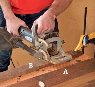 Renovera trappa billigt: Fräs spår för kexen Renovera trappa billigt: Fräs spår för kexen